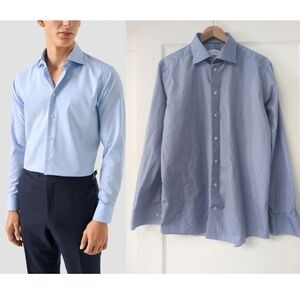 Eton | Slim Fit Brighton Shirt In Blue Micro Polka Dot (16.5 / 42)